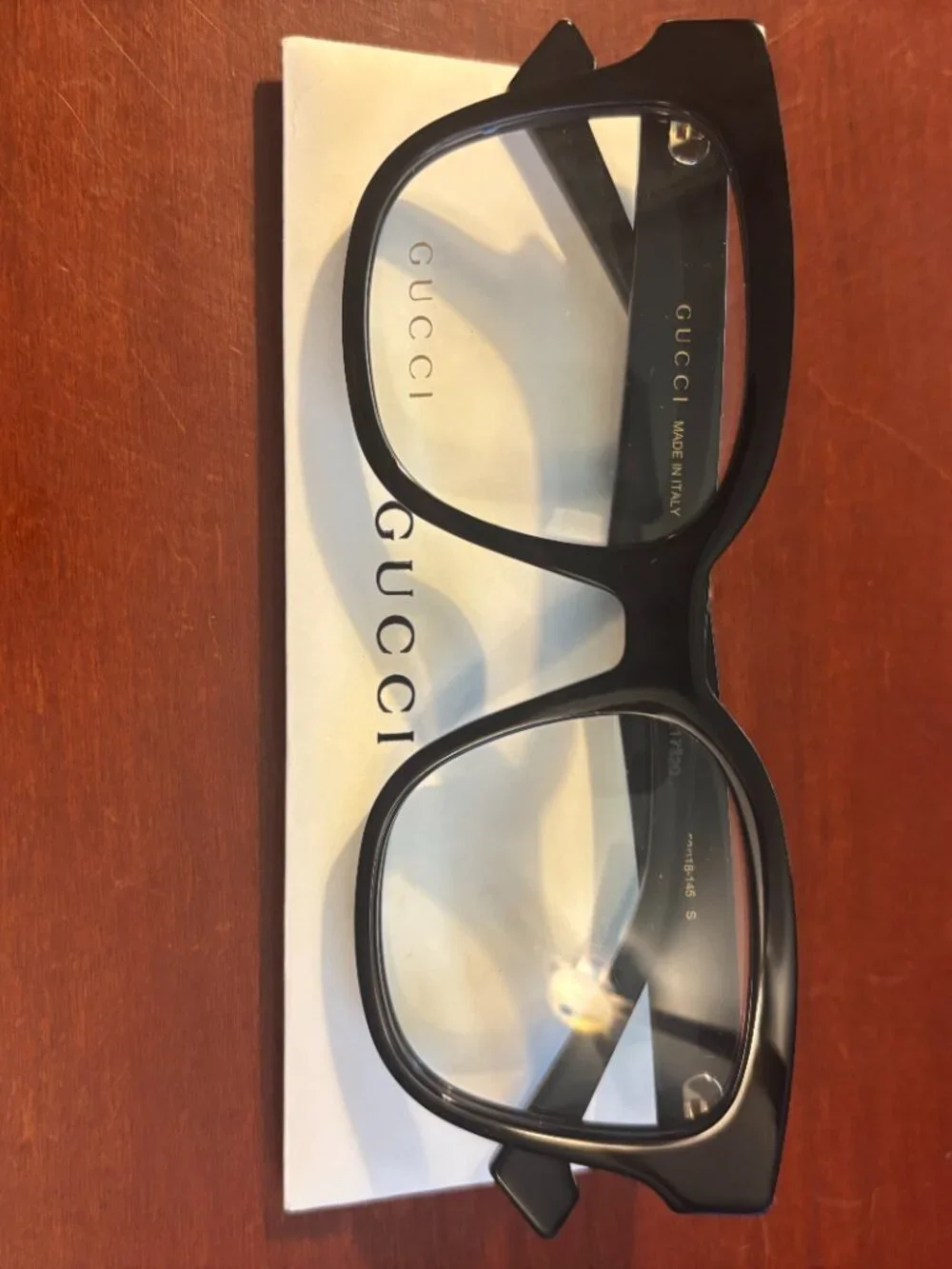 Gucci GG1476OK 001 Black Eyeglasses Frames 55mm Square Optical Display New